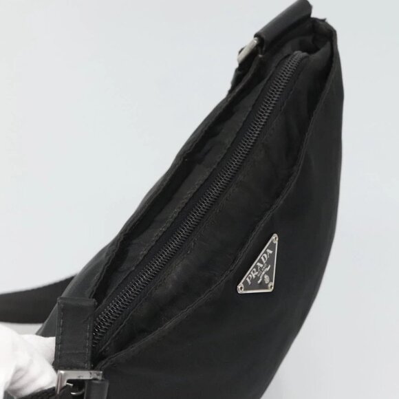 PRADA Shoulder Bag Nylon Black Silver Auth - Picture 6 of 16